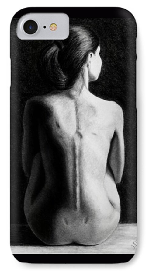 Joseph Ogle iPhone 7 Case featuring the drawing Ana in waiting by Joseph Ogle