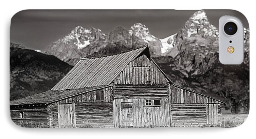 Barrn iPhone 7 Case featuring the photograph Barn and Tetons #2 by Jerry Fornarotto
