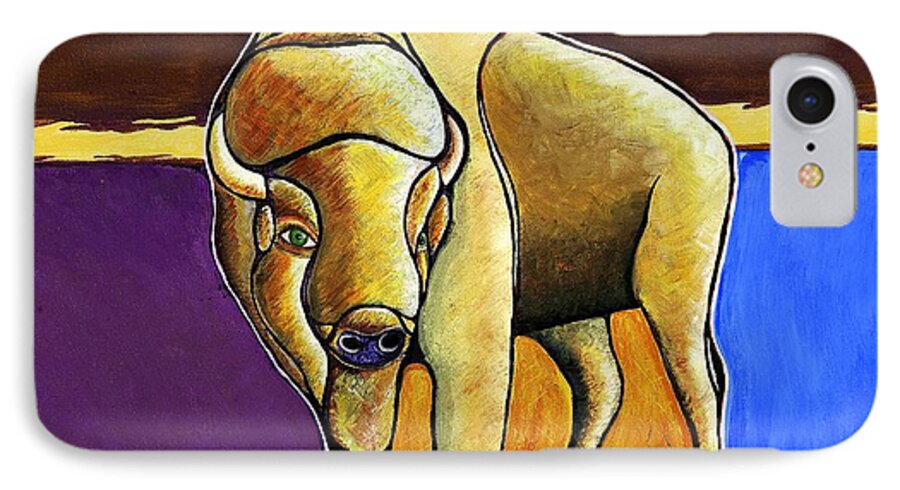 Acrylic Painting iPhone 7 Case featuring the painting Buffalo 1 by Joseph J Stevens