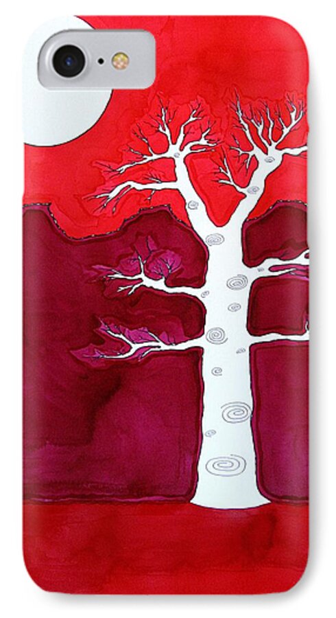 Painting iPhone 7 Case featuring the painting Canyon Tree original painting #1 by Sol Luckman