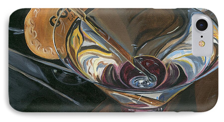 Martini iPhone 7 Case featuring the painting Chocolate Martini by Debbie DeWitt