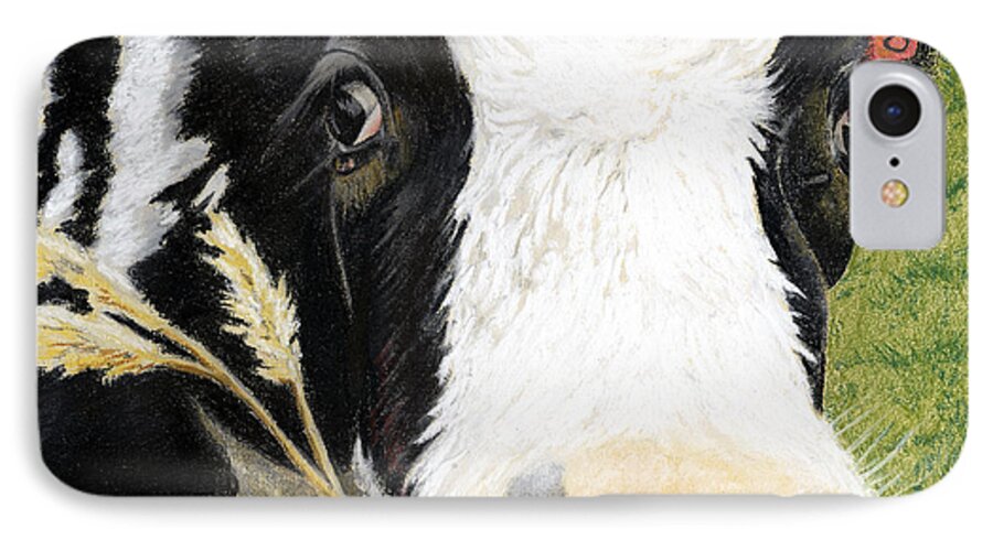 Kitchen iPhone 7 Case featuring the painting Cow No. 0652 #2 by Carol McCarty