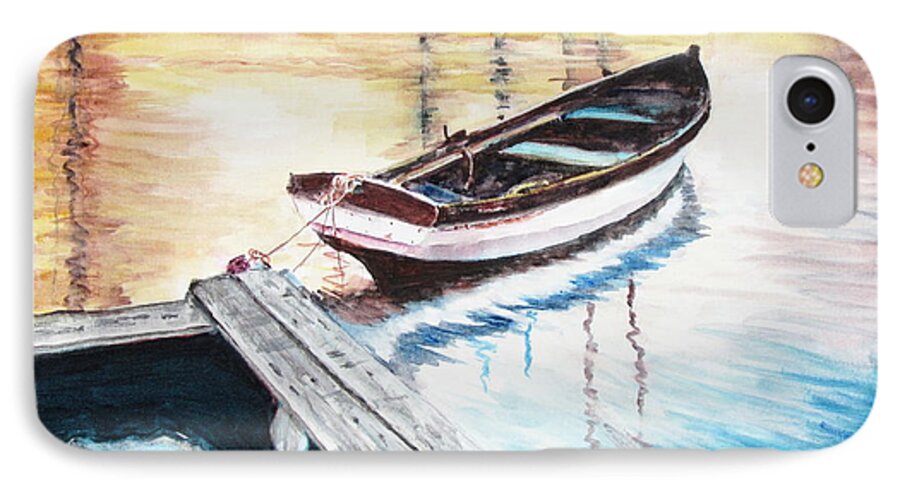 Boat iPhone 7 Case featuring the painting Floating Dock #2 by Bobby Walters