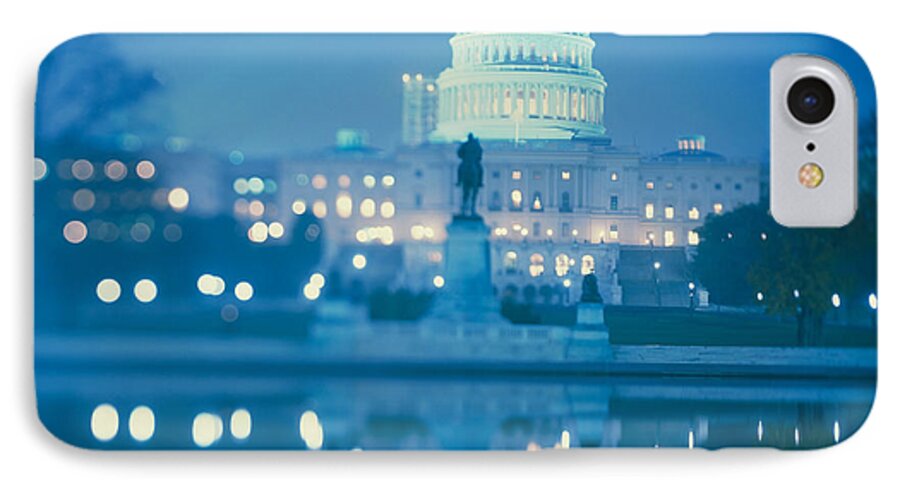 Photography iPhone 7 Case featuring the photograph Government Building Lit Up At Night #2 by Panoramic Images