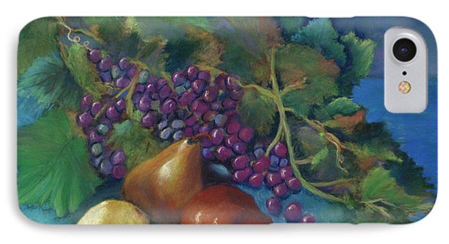 Grapes iPhone 7 Case featuring the pastel Grapes and Pears #2 by Antonia Citrino