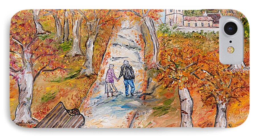 Oil Painting iPhone 7 Case featuring the painting L'autunno della vita #2 by Loredana Messina