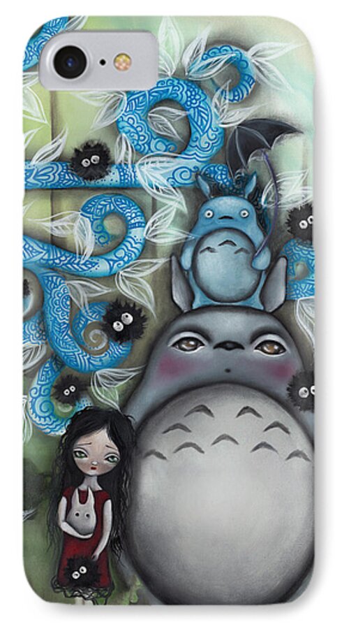 Gothic Art iPhone 7 Case featuring the painting My Friend #1 by Abril Andrade