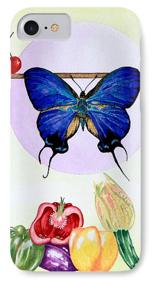 Still Life With Moth iPhone 7 Case featuring the painting Still Life with Moth #2 by Thomas Gronowski