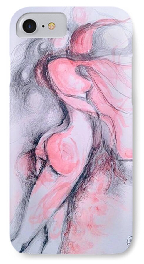 Pink iPhone 7 Case featuring the drawing Untitled #2 by Marat Essex