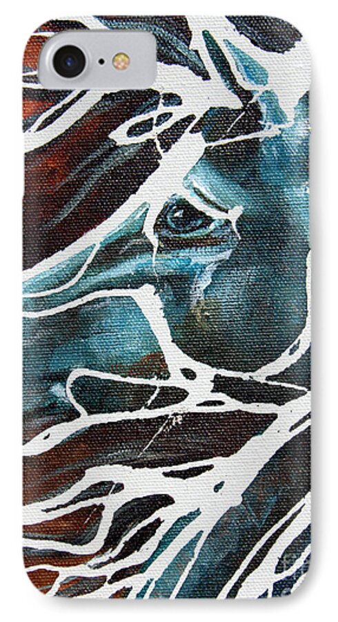 Horse iPhone 7 Case featuring the painting #22 June 13th #22 by Jonelle T McCoy