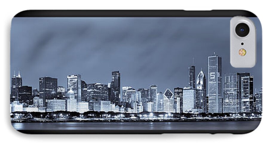 Chicago Skyline iPhone 7 Case featuring the photograph Chicago Skyline at Night #3 by Sebastian Musial