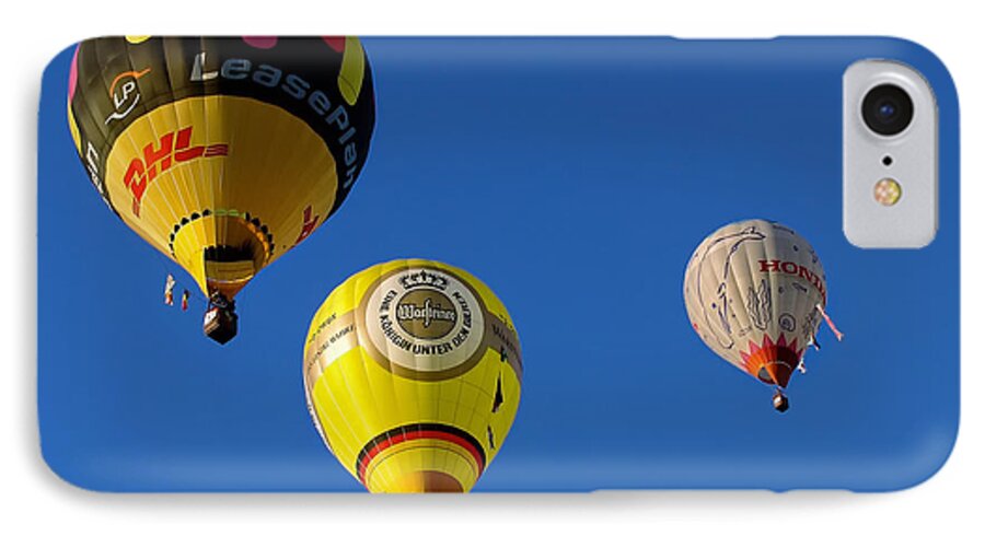 Balloon iPhone 7 Case featuring the photograph 3 Hot Air Balloon by John Swartz