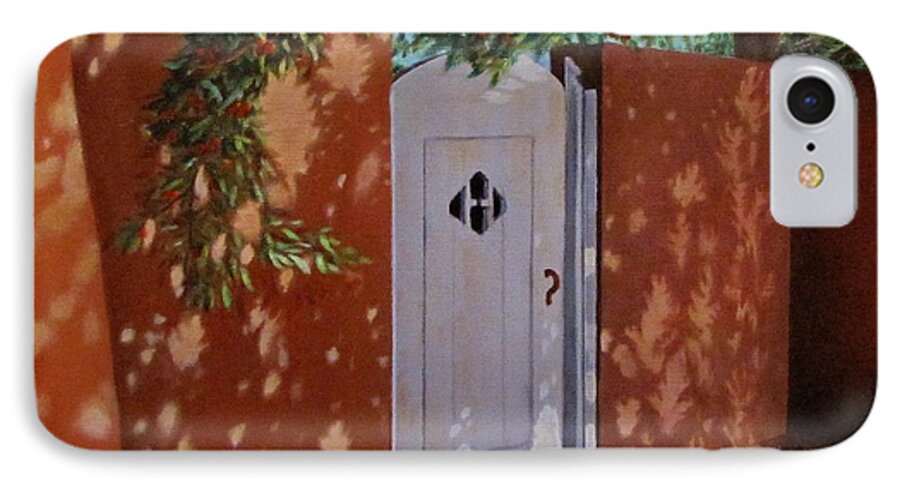 Realism iPhone 7 Case featuring the painting The Garden Gate #3 by Gene Gregory