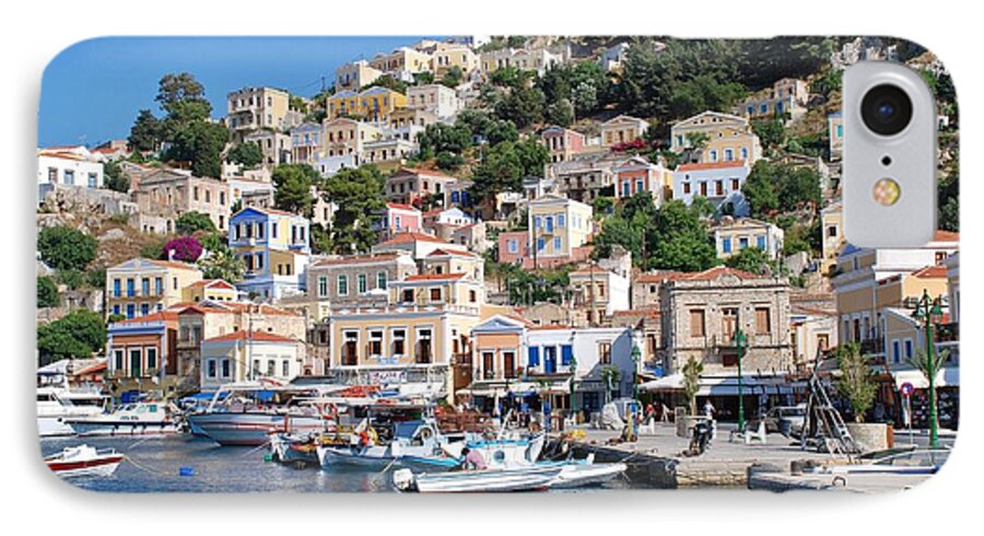 Symi iPhone 7 Case featuring the photograph Yialos harbour Symi #3 by David Fowler