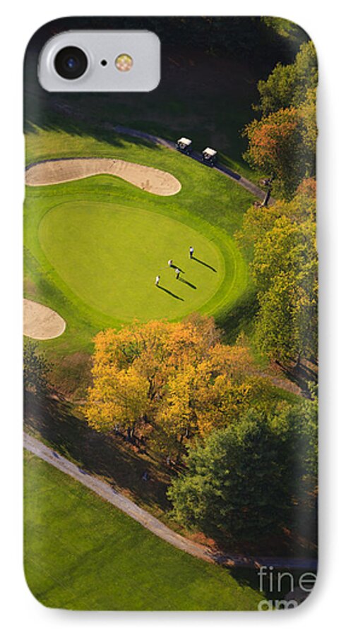 New England iPhone 7 Case featuring the photograph Aerial image of a golf course. #4 by Don Landwehrle