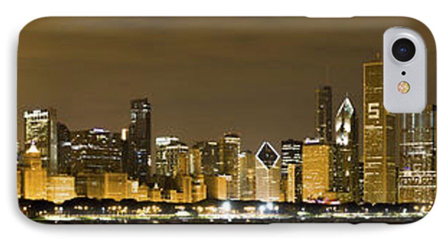 Chicago Skyline iPhone 7 Case featuring the photograph Chicago Skyline at Night #4 by Sebastian Musial