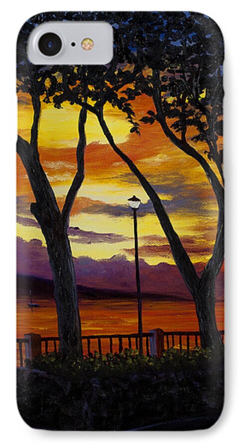 Seascape iPhone 7 Case featuring the painting Lahaina Sunset by Darice Machel McGuire