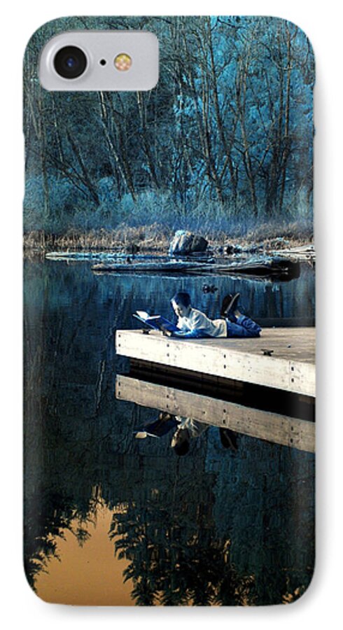 Boy iPhone 7 Case featuring the photograph Quiet Moments Reading #2 by Rebecca Parker