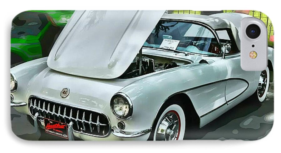 Victor Montgomery iPhone 7 Case featuring the photograph '56 Corvette #56 by Vic Montgomery