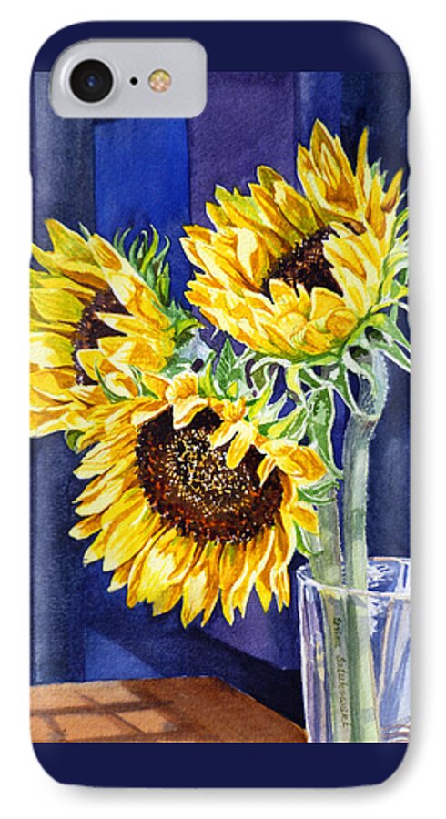 Sunflowers iPhone 7 Case featuring the painting Sunflowers #4 by Irina Sztukowski
