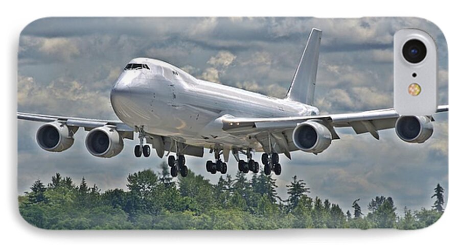 Boeing iPhone 7 Case featuring the photograph 747 Landing by Jeff Cook