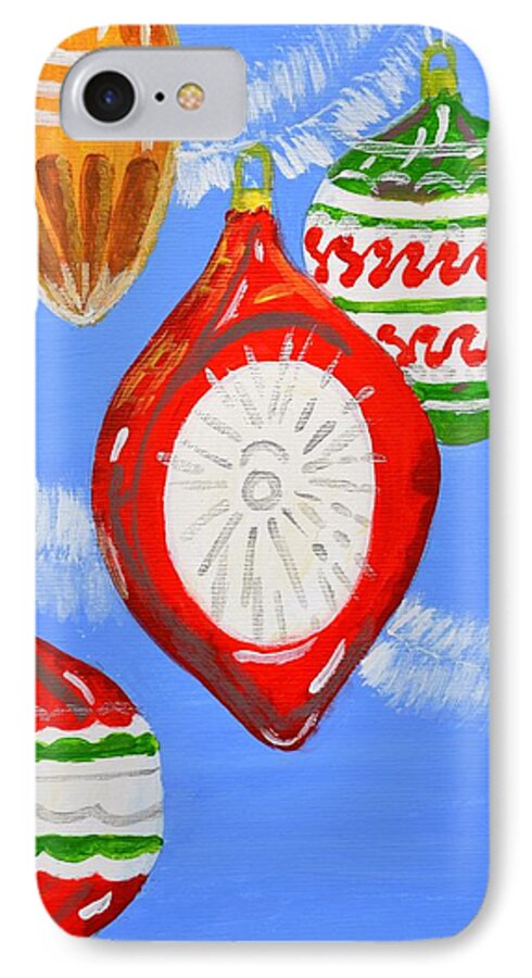 Christmas Baubles iPhone 7 Case featuring the painting Merry Christmas #5 by Magdalena Frohnsdorff