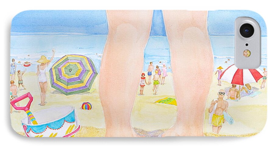 Beach iPhone 7 Case featuring the painting A Child Remembers the Beach by Michele Myers