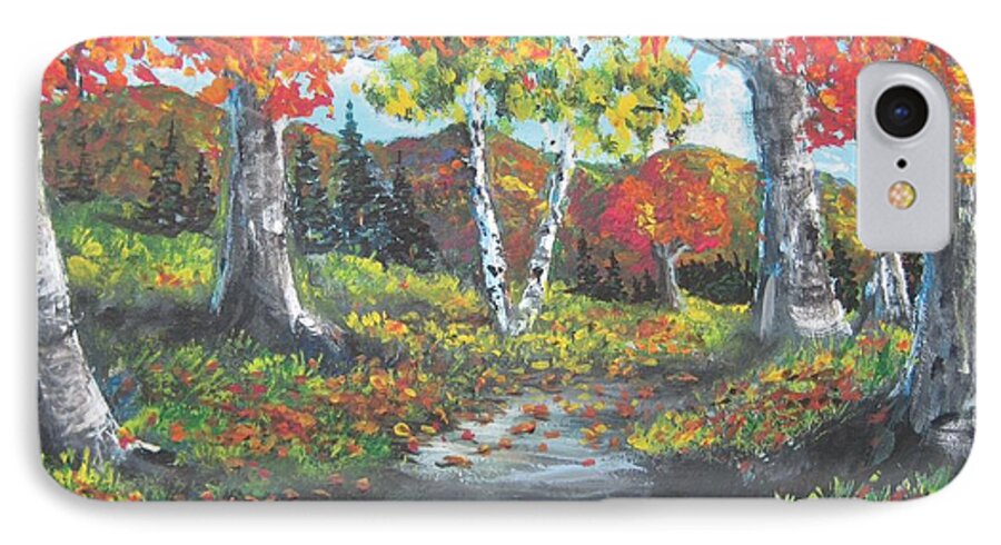 Landscape iPhone 7 Case featuring the painting A crisp afternoon by Megan Walsh