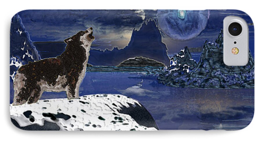 Wolf iPhone 7 Case featuring the digital art A Seekers Call by Asegia