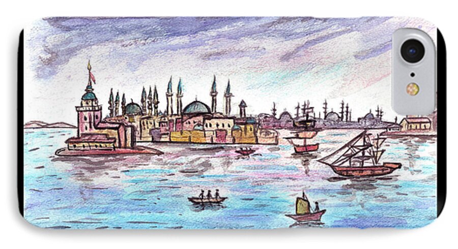 Istanbul iPhone 7 Case featuring the painting A Story of Istanbul by Rafay Zafer