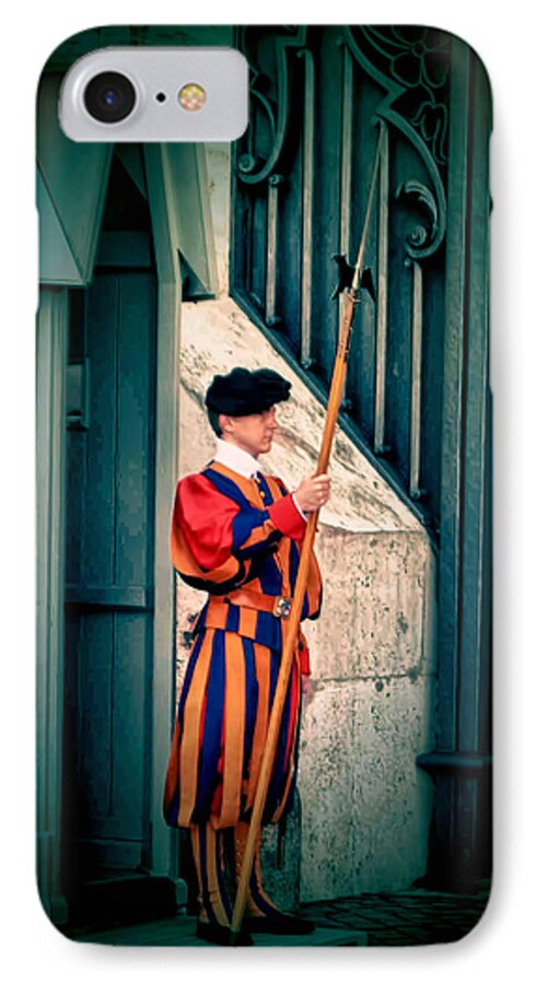 Papal Guard iPhone 7 Case featuring the photograph A Swiss Guard by Tom Prendergast