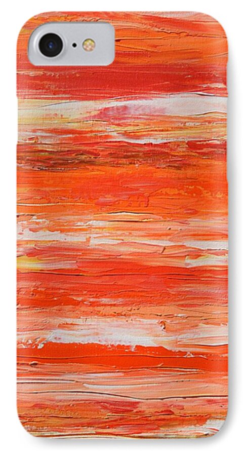 Orange iPhone 7 Case featuring the painting A Thousand Sunsets by Donna Manaraze