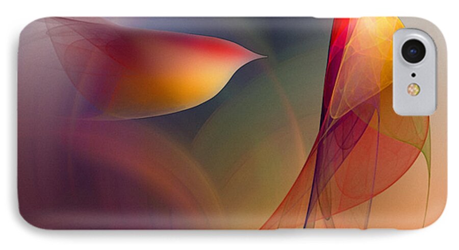 Abstract iPhone 7 Case featuring the digital art Abstract Fine Art Print Early in the Morning by Karin Kuhlmann
