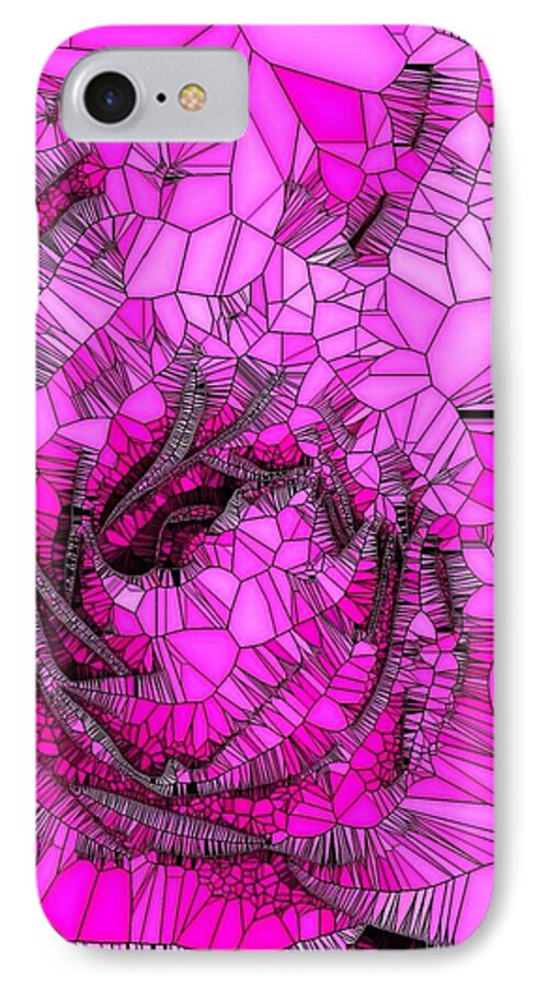 Rose iPhone 7 Case featuring the photograph Abstract Pink Rose Mosaic by Saundra Myles