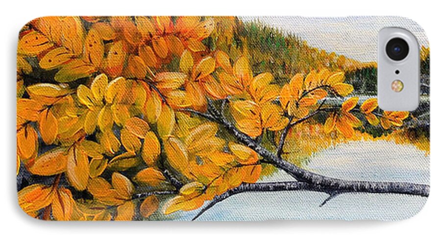 Fall iPhone 7 Case featuring the painting Adirondacks New York by Holly Carmichael