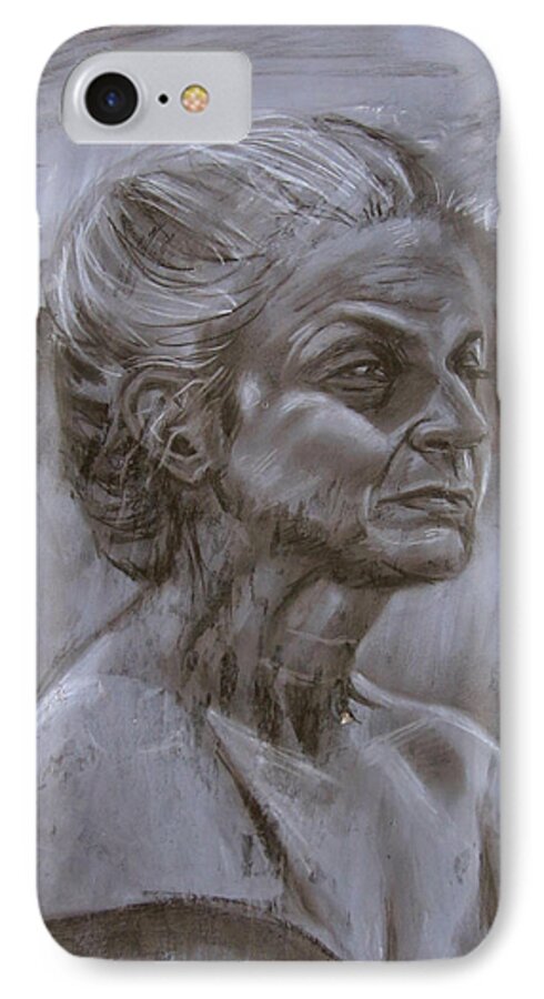 Old iPhone 7 Case featuring the painting Aged Woman by Samantha Geernaert