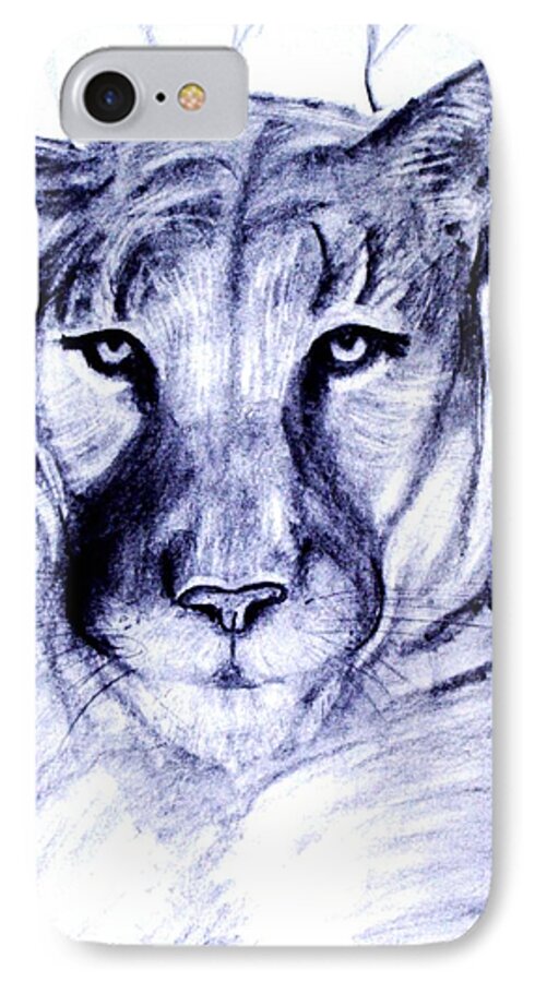 Wild iPhone 7 Case featuring the drawing All That is Sweet and Wild by Vickie G Buccini