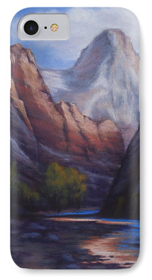 Zion Canyon iPhone 7 Case featuring the painting Along the Narrows by Marjie Eakin-Petty