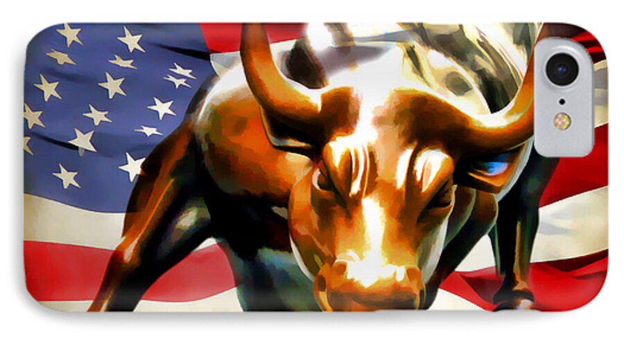 Wall Street Bull iPhone 7 Case featuring the photograph America Taking Charge by Athena Mckinzie