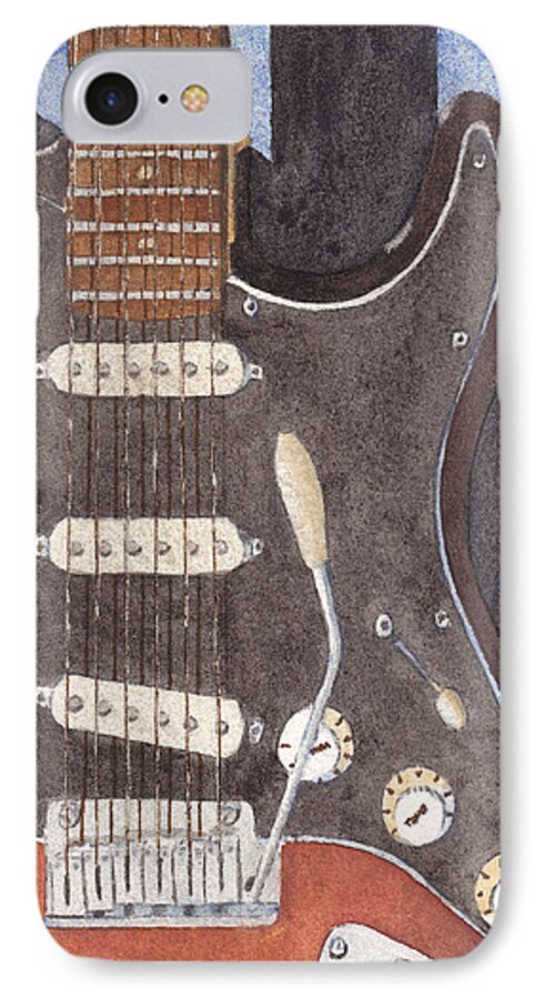 Guitar iPhone 7 Case featuring the painting American Standard Two by Ken Powers