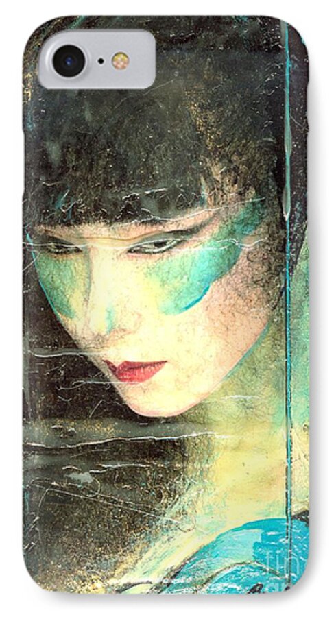 Oriental iPhone 7 Case featuring the painting And She Waits by Barbara Lemley