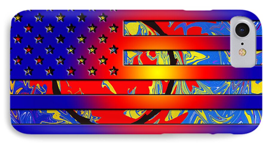 American Flags iPhone 7 Case featuring the painting And The Flag Still Stands by Robert Margetts