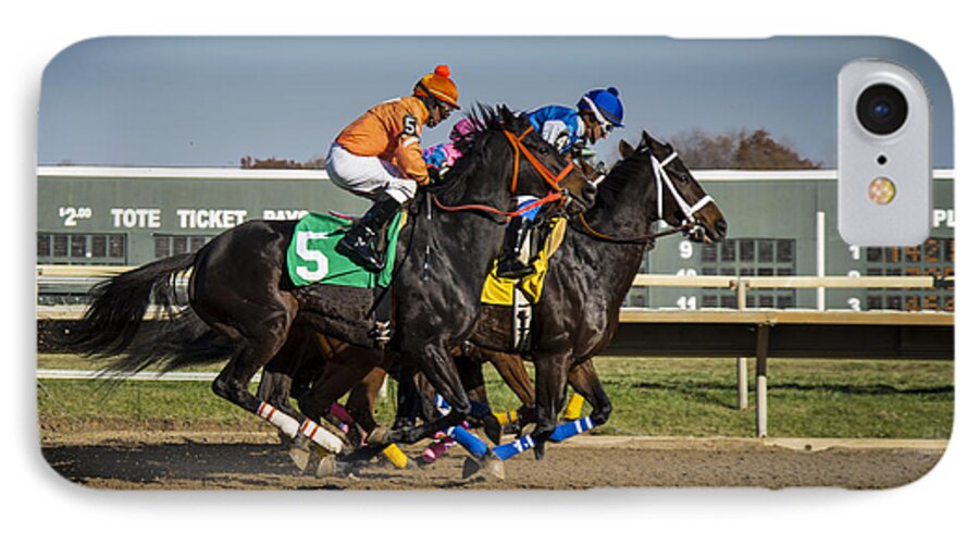 Horses iPhone 7 Case featuring the photograph And They're Off #2 by Phil Abrams