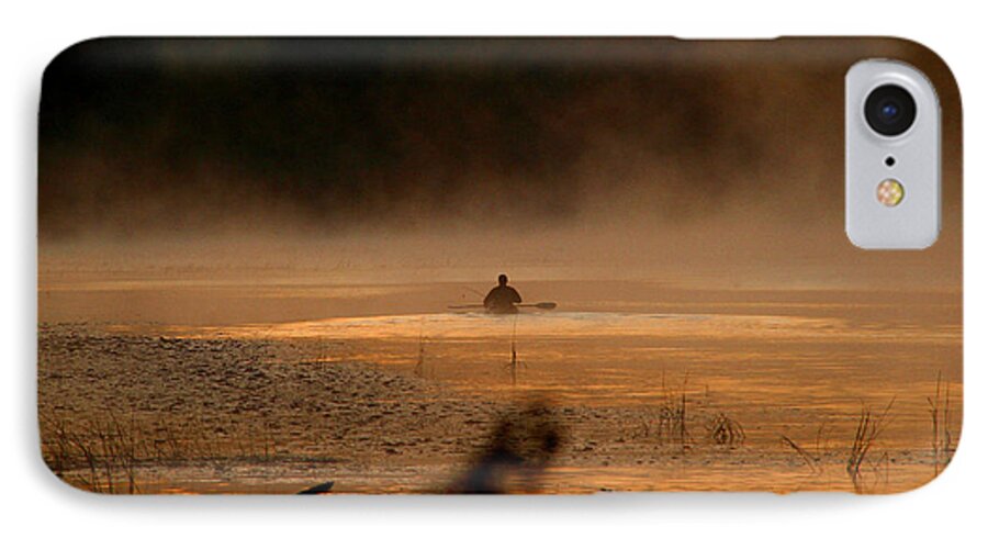 Kayak iPhone 7 Case featuring the photograph Androscoggin Paddle by Butch Lombardi