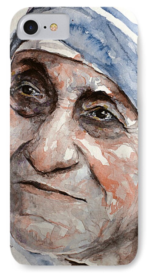 Mother Theresa iPhone 7 Case featuring the painting Angel of God by Laur Iduc