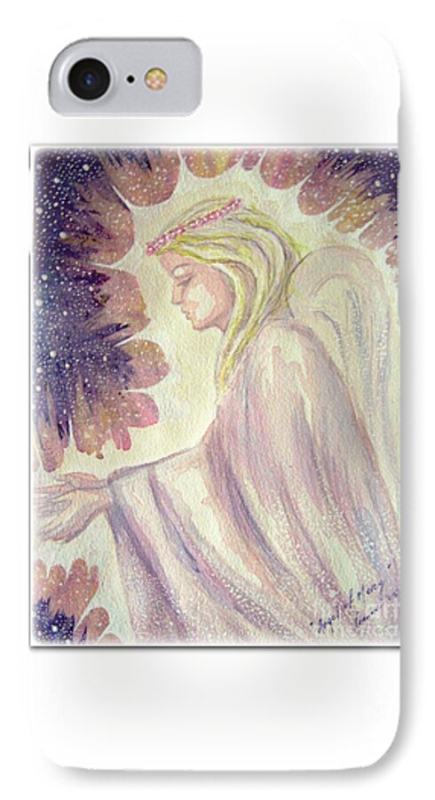 Angel iPhone 7 Case featuring the painting Angel of Mercy by Leanne Seymour