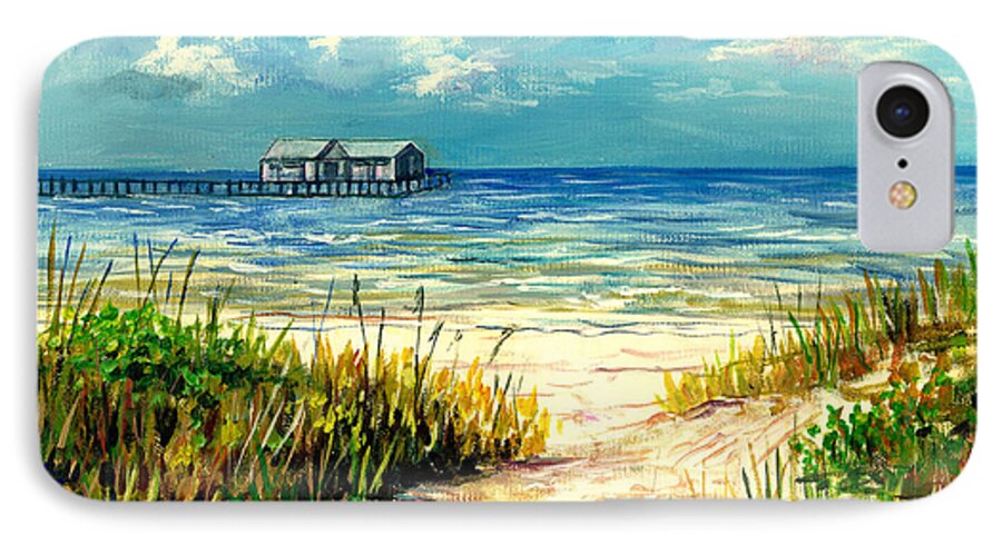 Anna Maria Island Pier iPhone 7 Case featuring the painting Anna Maria Island Pier by Lou Ann Bagnall