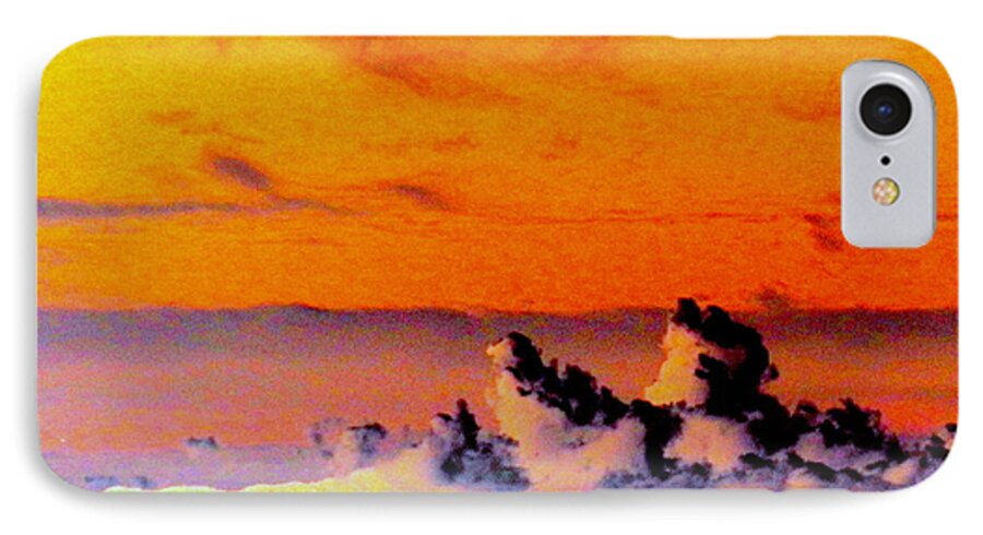 Apricot iPhone 7 Case featuring the digital art Apricot sky by Barbara Leigh Art