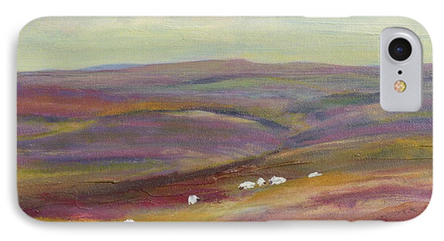 Landscape iPhone 7 Case featuring the painting As Evening Falls by Hazel Millington