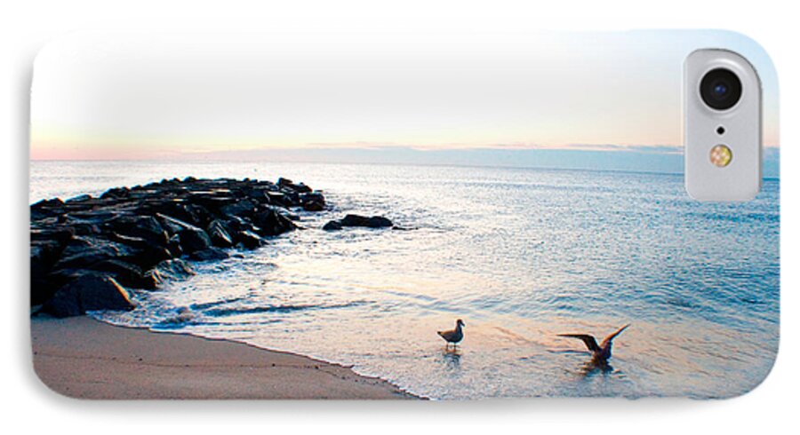 Beach iPhone 7 Case featuring the photograph Asbury Seagulls by Jon Emery